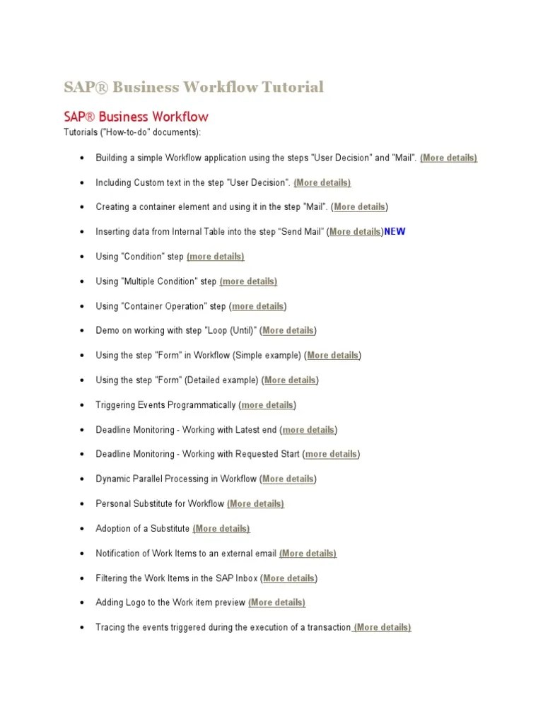 SAP Business Workflow Tutorial | PDF | Computing | Computer Programming