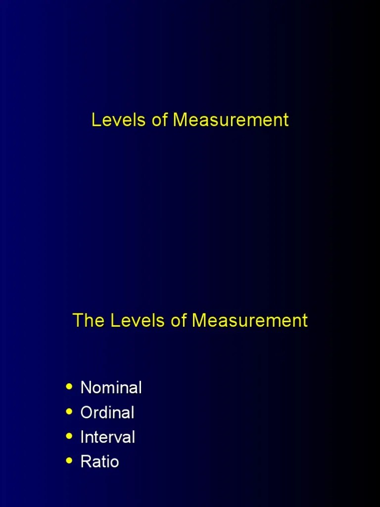 Measurement Levels | PDF | Level Of Measurement | Measurement