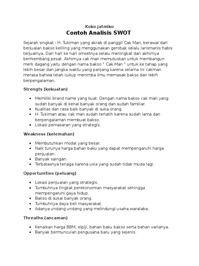 Contoh Analisis Peluang Usaha Makanan Like And Share 