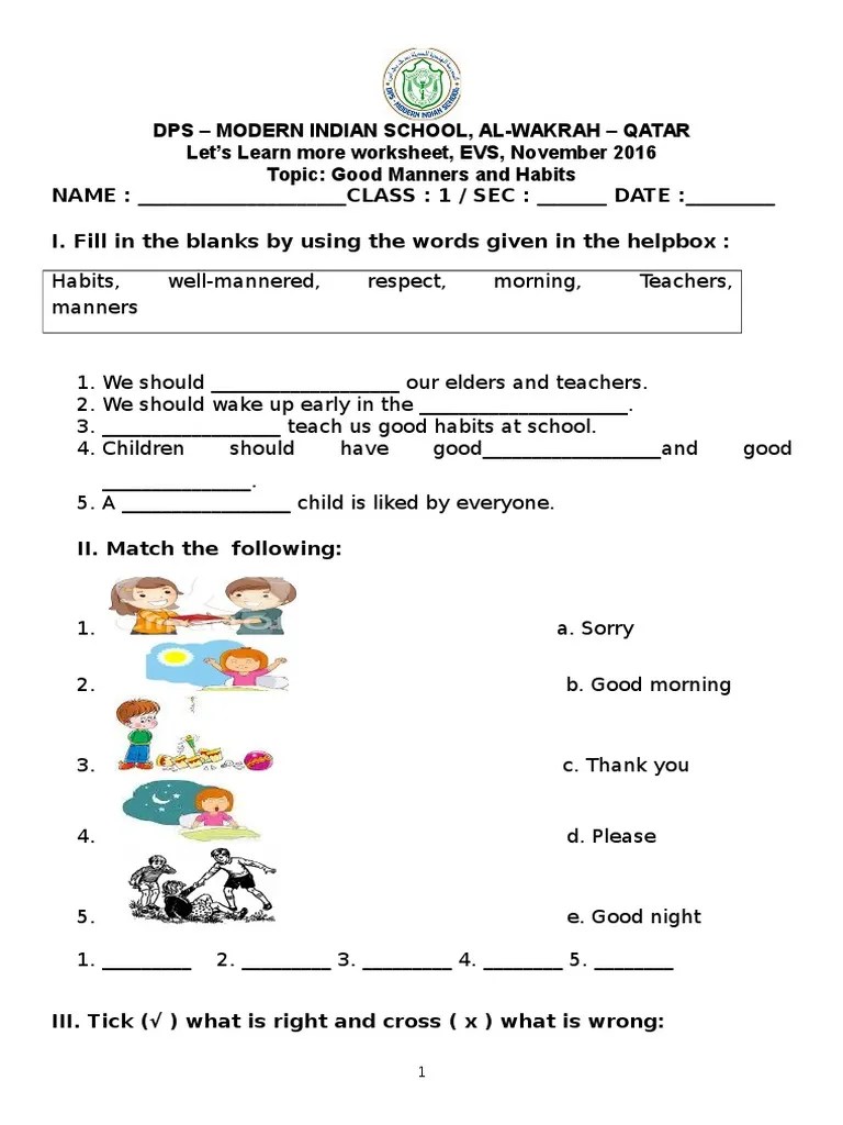Monday march 29th, 2021 spelling distance learning assignments hey all, so today something that has been in the works for a while and i think it's (finally) ready for the public. Evs Llm Good Manners Pdf
