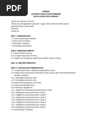 Laporan hasil penilaian ulangan akhir semester ii (uas. Format Laporan Tugas Akhir Semester Pdf
