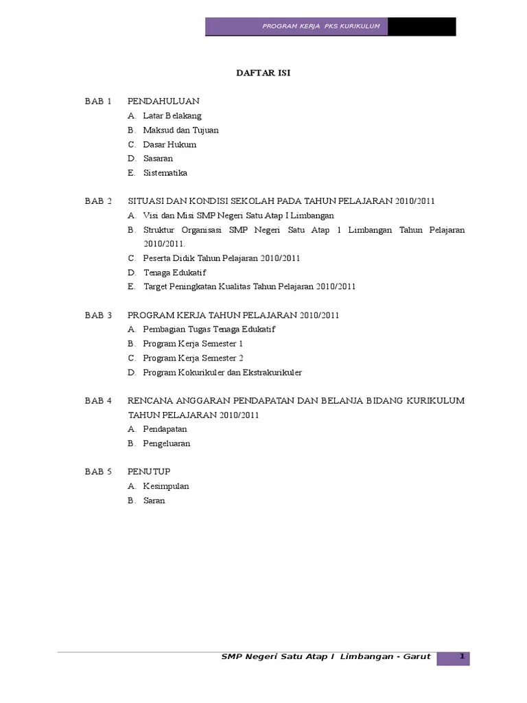 Maybe you would like to learn more about one of these? Contoh Program Kerja Kurikulum Pdf