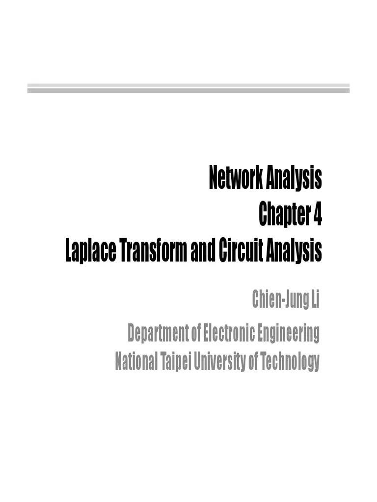Ch4.Laplace Transform And Circuit Analysis | PDF | Sine | Laplace Transform