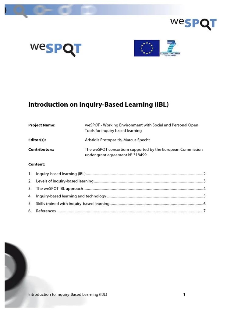 Introduction On Inquiry-Based Learning (IBL) : Project Name | PDF ...