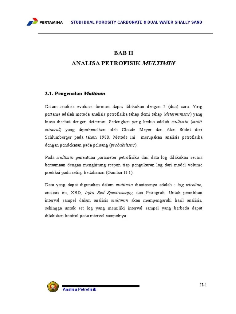 Analisa Petrofisik Multimin | PDF
