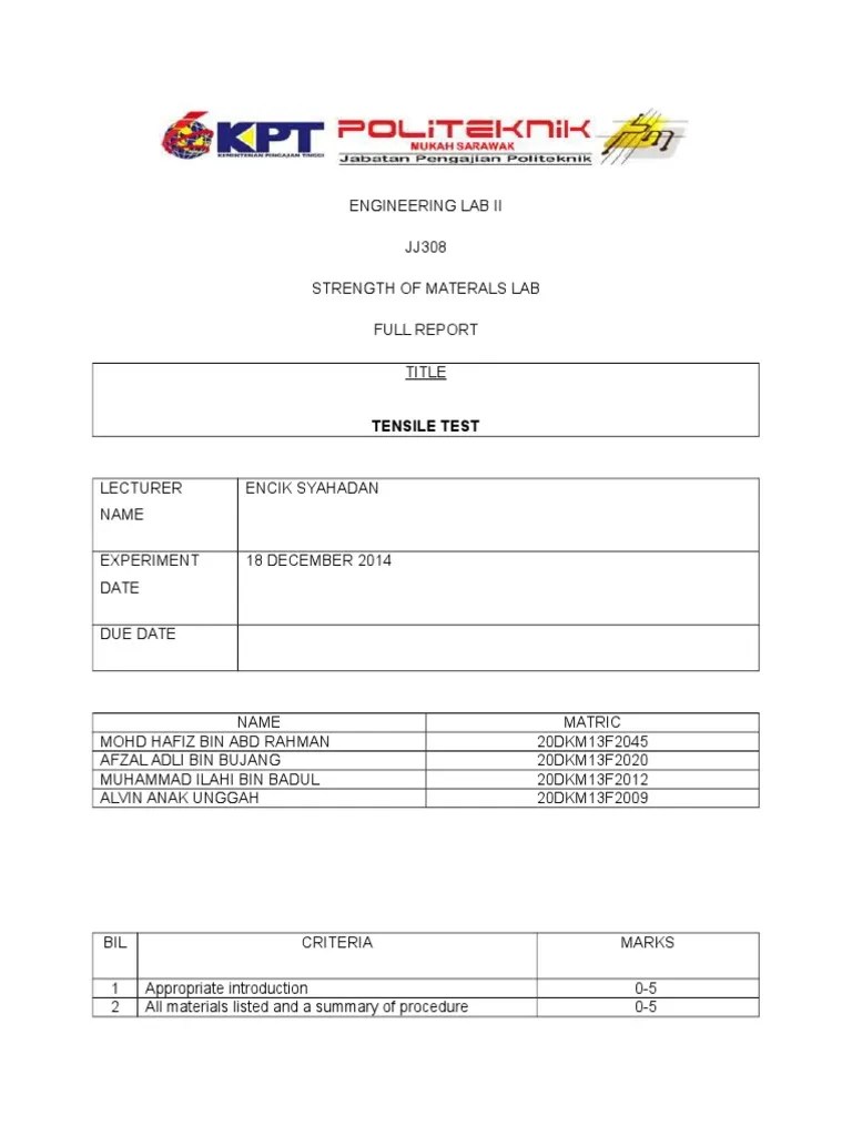 Tensile Test | PDF | Strength Of Materials | Yield (Engineering)