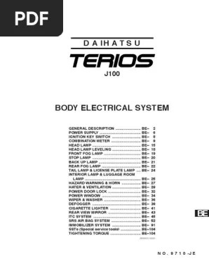 Terios Workshop Manual Electrical Connector Color