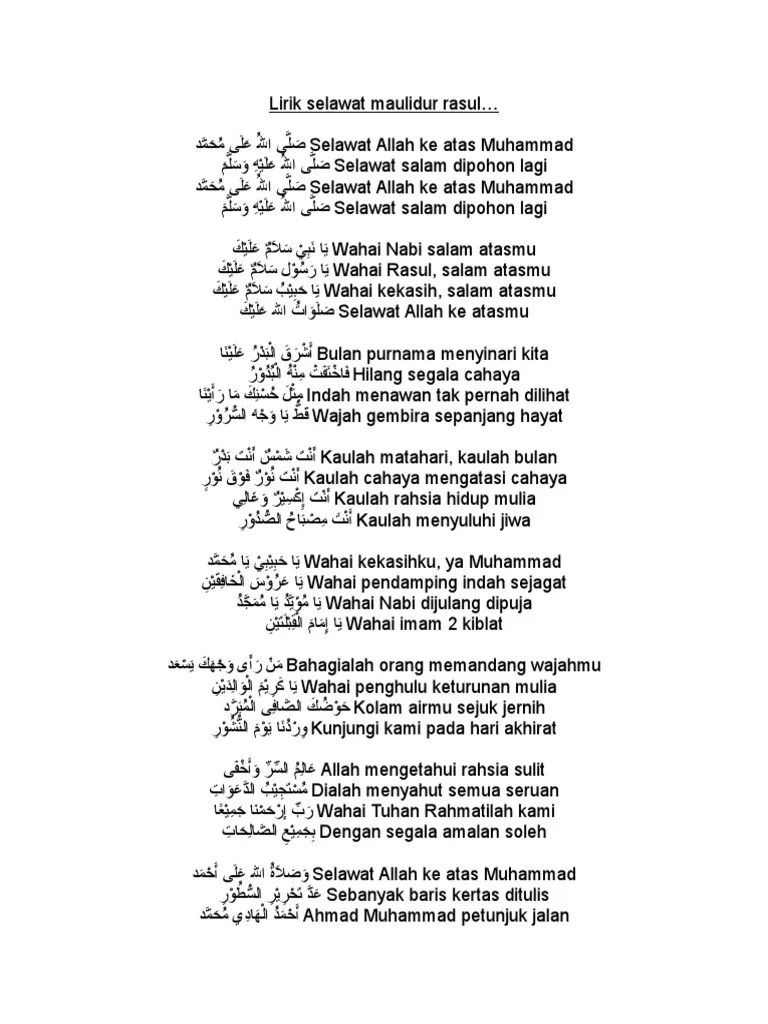 Selawat ke atas nabi muhammad s.a.w. Selawat Nabi Pdf