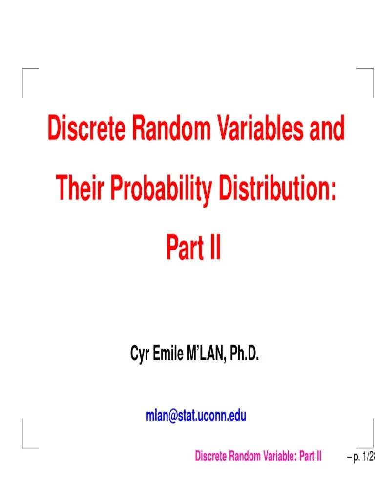 Discrete Probability Distributions Covered In Detail: Properties ...
