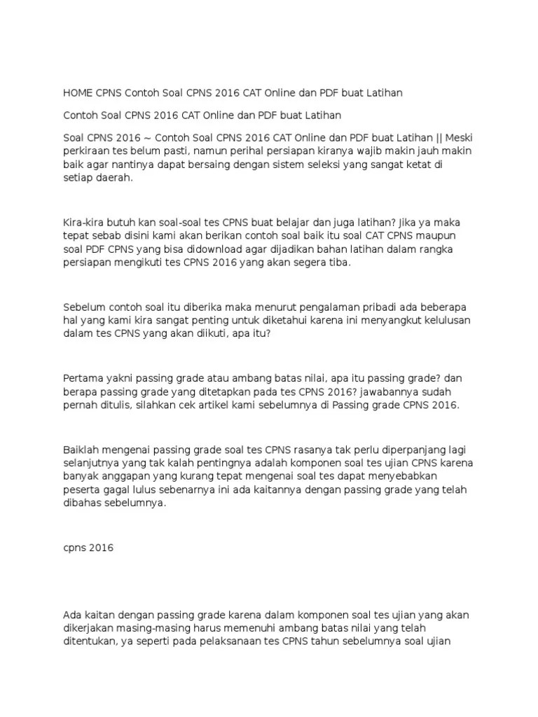 Klik download soal hots terbaru 2021. Contoh Soal Cpns Hots Pdf