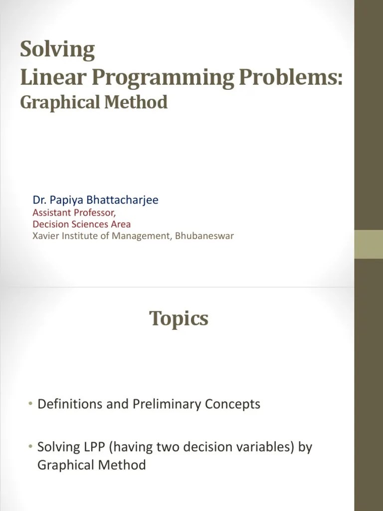 Solution Of LPP By Graphical Method | PDF | Mathematical Optimization ...