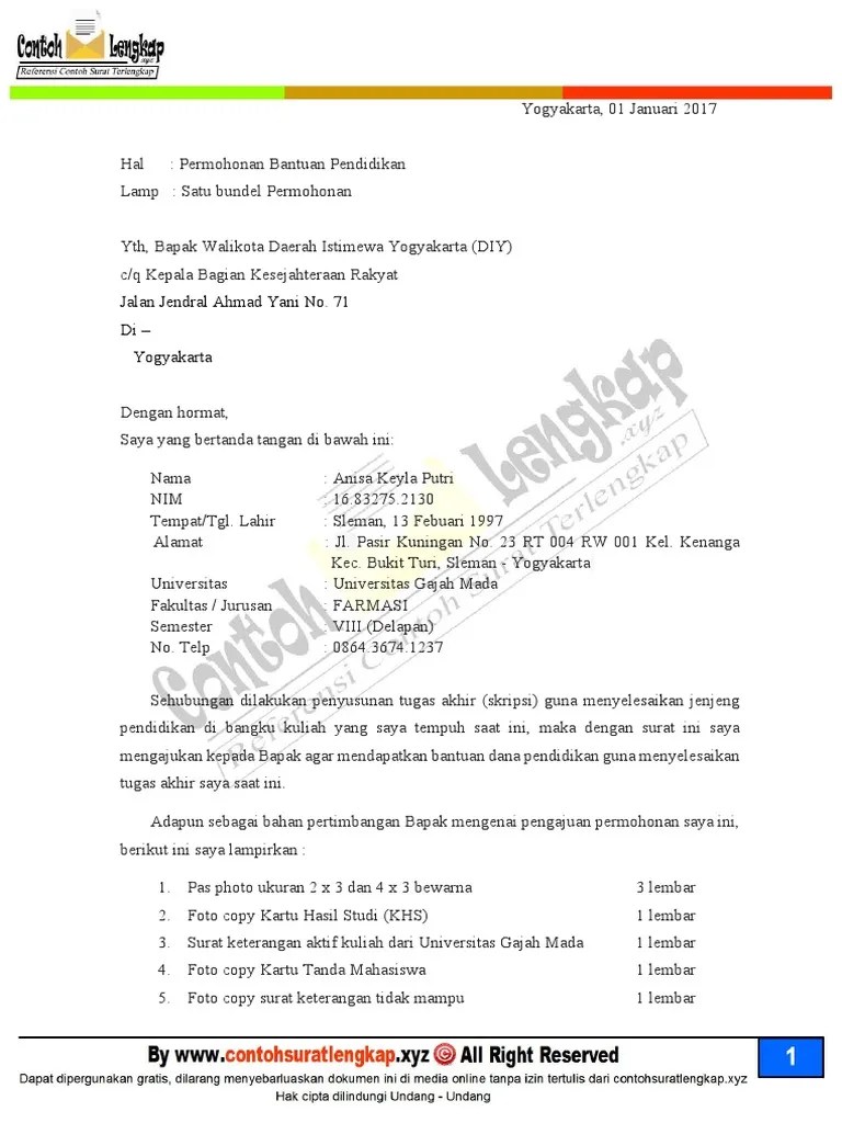 Check spelling or type a new query. Contoh Surat Permohonan Bantuan Dana Pendidikan Skripsi Pdf