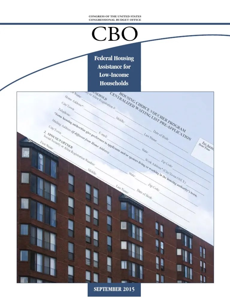Federal Housing Assistance For Low-Income Households: September 2015 ...