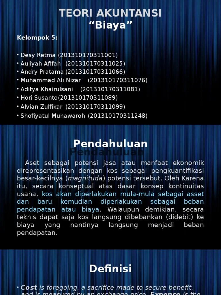Sebagai latihan, peserta didik akan menyelesaikan satu kasus pencatatan transaksi keuangan suatu perusahaan jasa dalam satu periode akuntansi. Teori Akuntansi - Biaya PPT