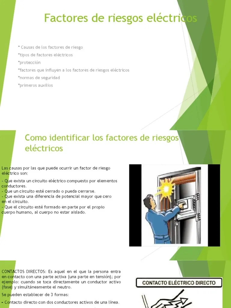 Factores De Riesgos Eléctricos | PDF | Corriente Eléctrica | Voltaje