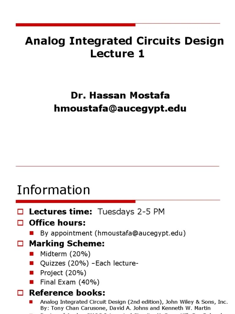 Lecture 1 Mosfet Cmos