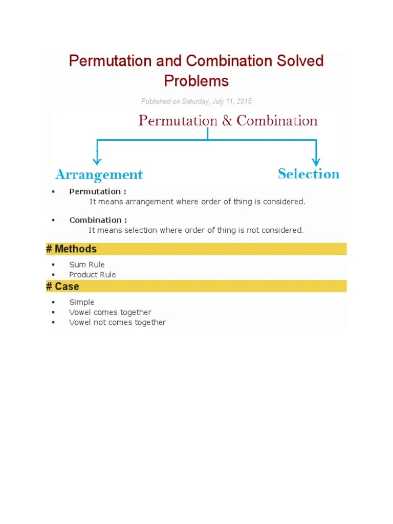 Permutation And Combination Solved Problems Explained With Examples ...