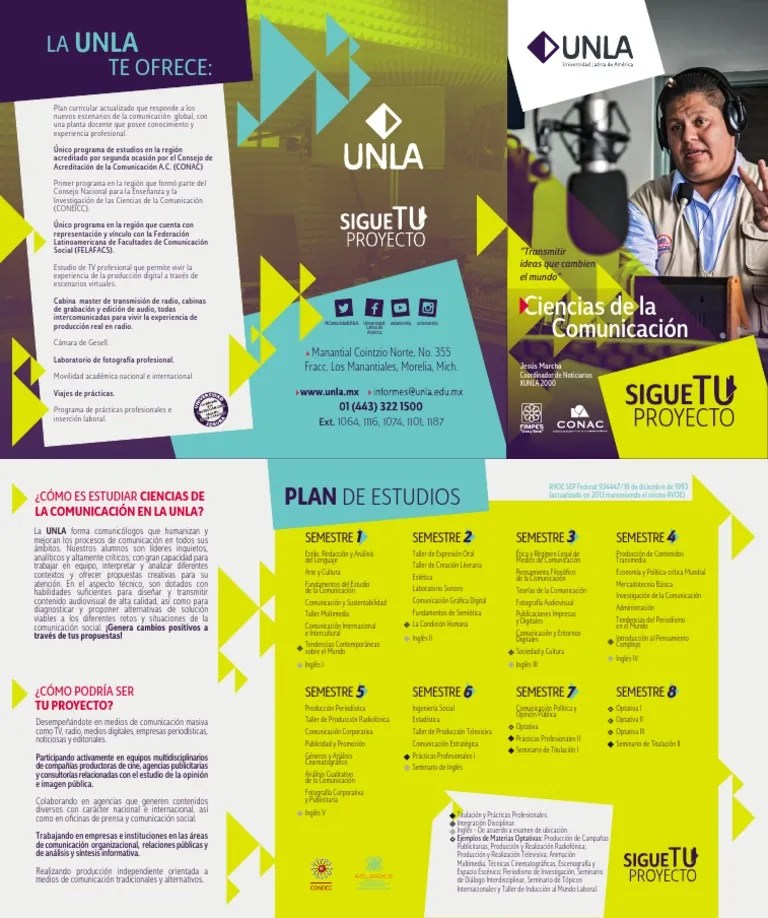 Folleto Carrera Ciencias De La Comunicacion | PDF | Publicidad ...