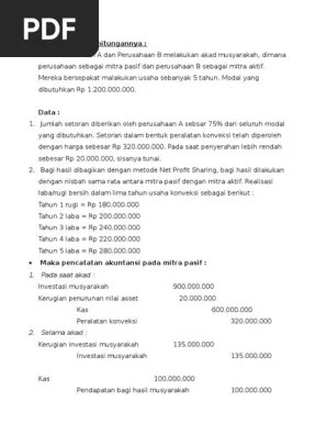 Dismiss try ask an expert. Contoh Soal Akuntansi Mudharabah Dan Jawabannya - Contoh Soal Pelajaran