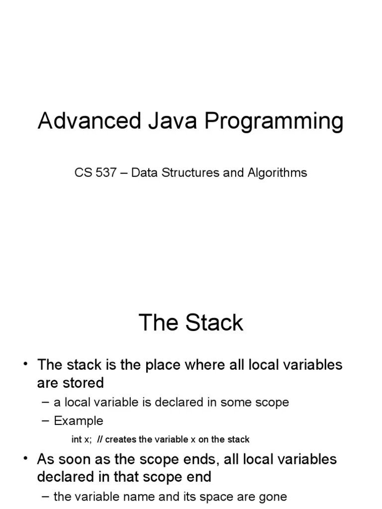 Advanced Java Programming: CS 537 - Data Structures And Algorithms | PDF | Method (Computer ...