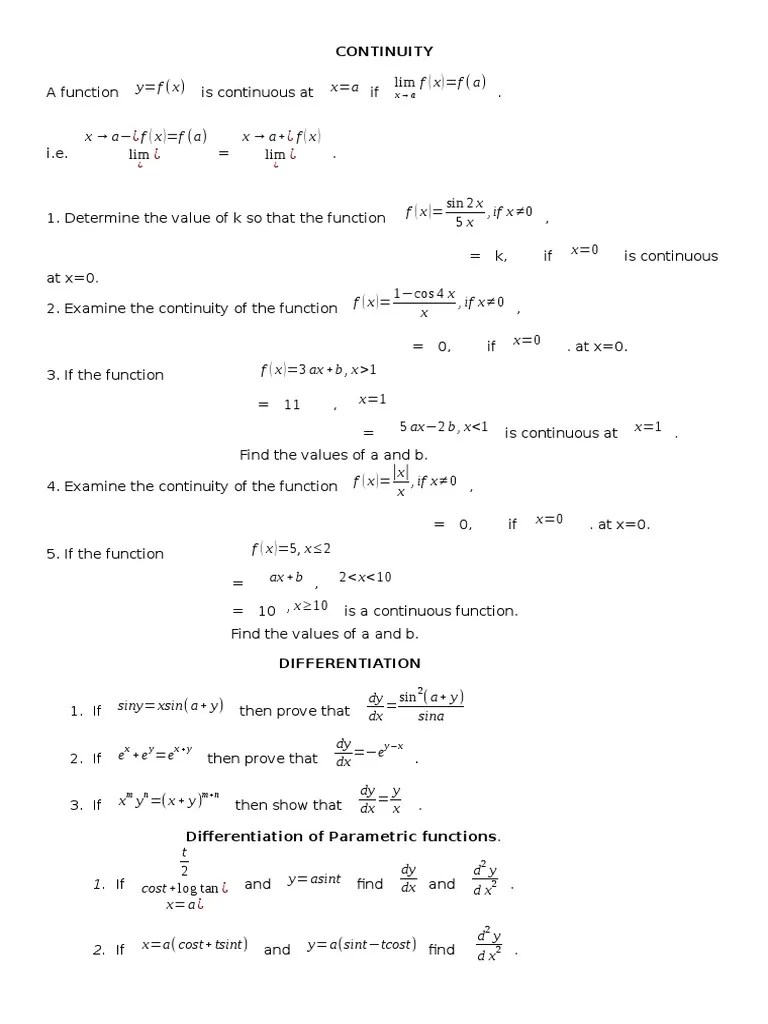 Continuity & Differentiability | Trigonometric Functions | Real Analysis