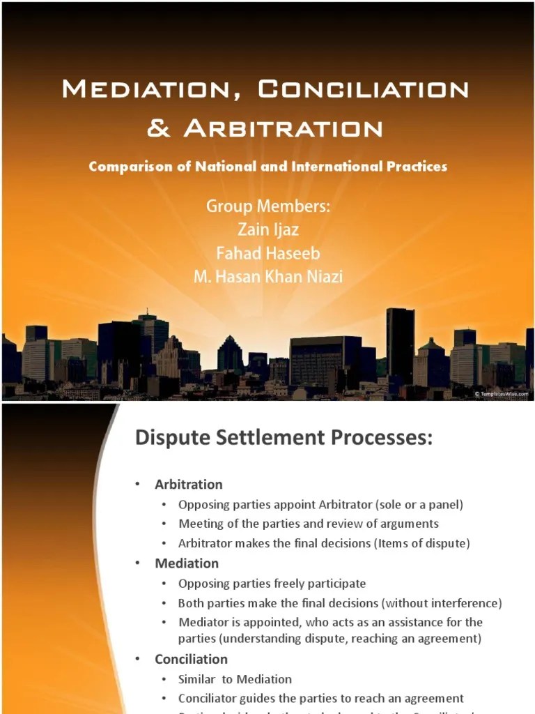 Mediation, Conciliation & Arbitration | PDF | Arbitral Tribunal ...