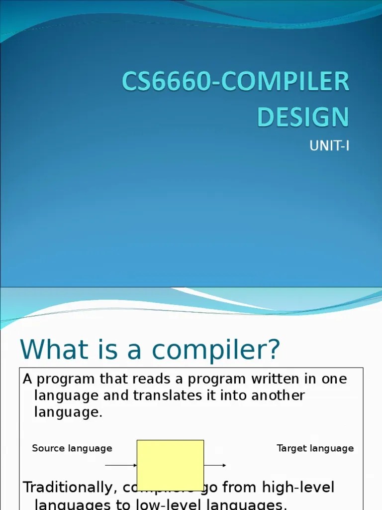 Unit 1 | PDF | Compiler | Parsing