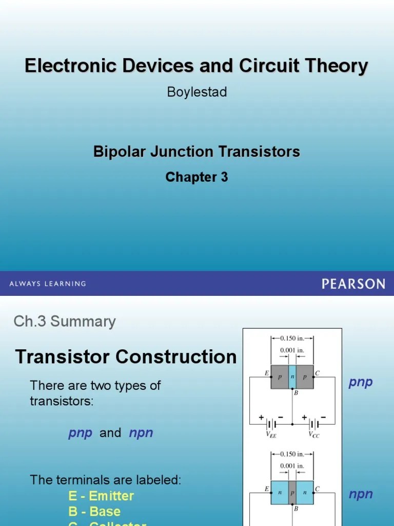 B Stad Ch 03 Ppt Bipolar Junction Transistor Amplifier