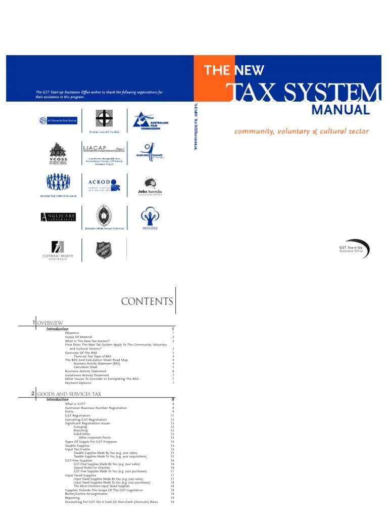 GST & BAS Detailed Handbook | PDF | Value Added Tax | Nonprofit ...