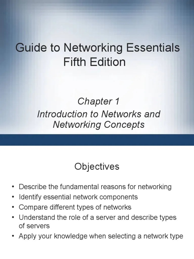 Guide To Networking Essentials Fifth Edition | PDF | Server (Computing ...