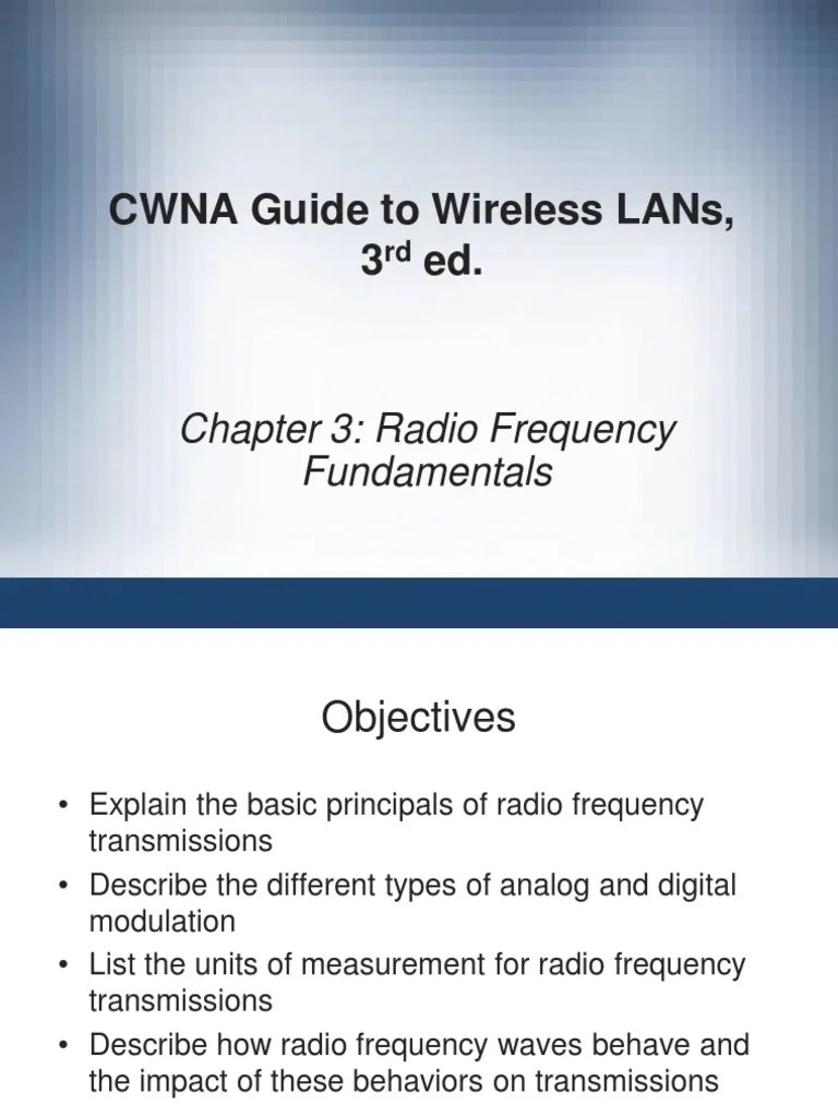 Cwna Guide To Wireless Lans, 3 Ed.: Chapter 3: Radio Frequency Fundamentals | Download Free PDF ...