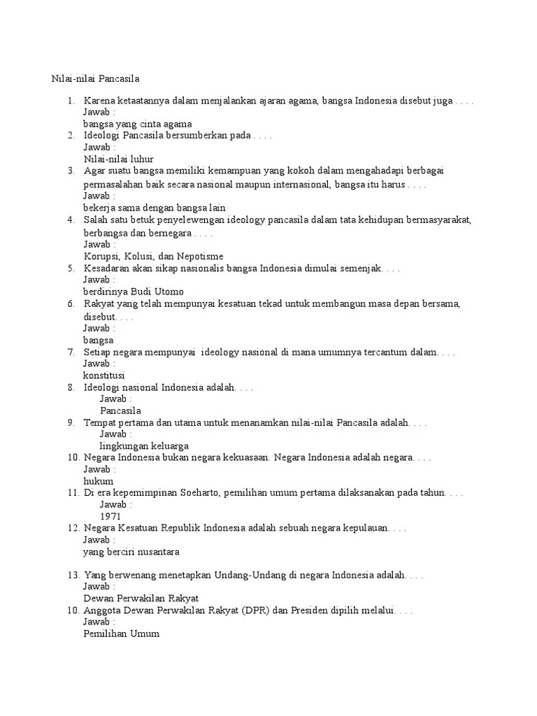 Soal cerdas cermat pkn