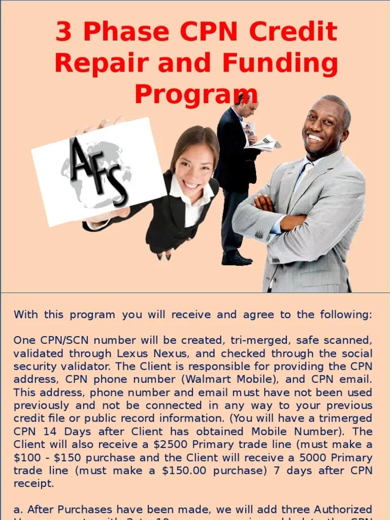 3 Phase CPN Credit Repair And Funding Program | PDF | Debits And Credits | Credit Card