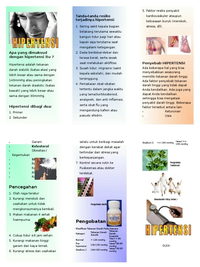 Amlodipine diindikasikan untuk pengobatan hipertensi dan dapat digunakan sebagai obat tunggal untuk mengontrol tekanan darah pada kebanyakan pasien. Brosur Hipertensi Pdf