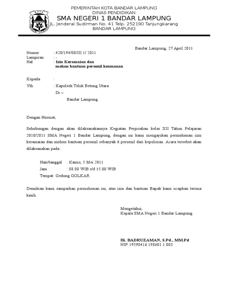 Jika surat izin dari kepolisian belum. Get Surat Izin Keramaian Polsek Doc Pics