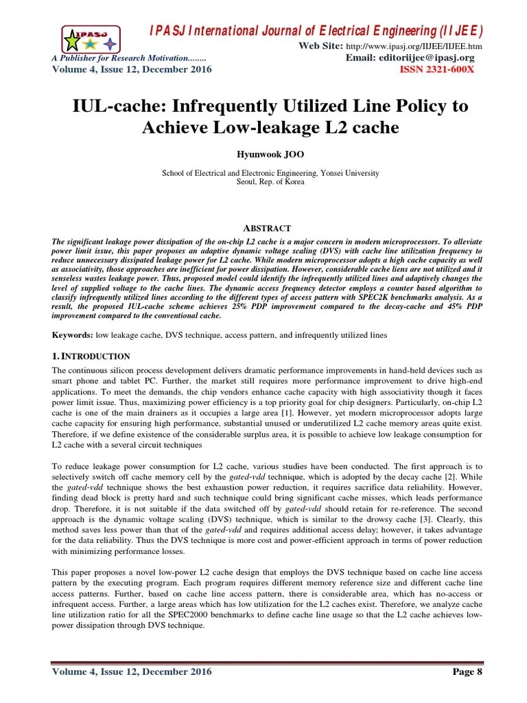 Iul Cache Infrequently Utilized Line Policy To Achieve Low