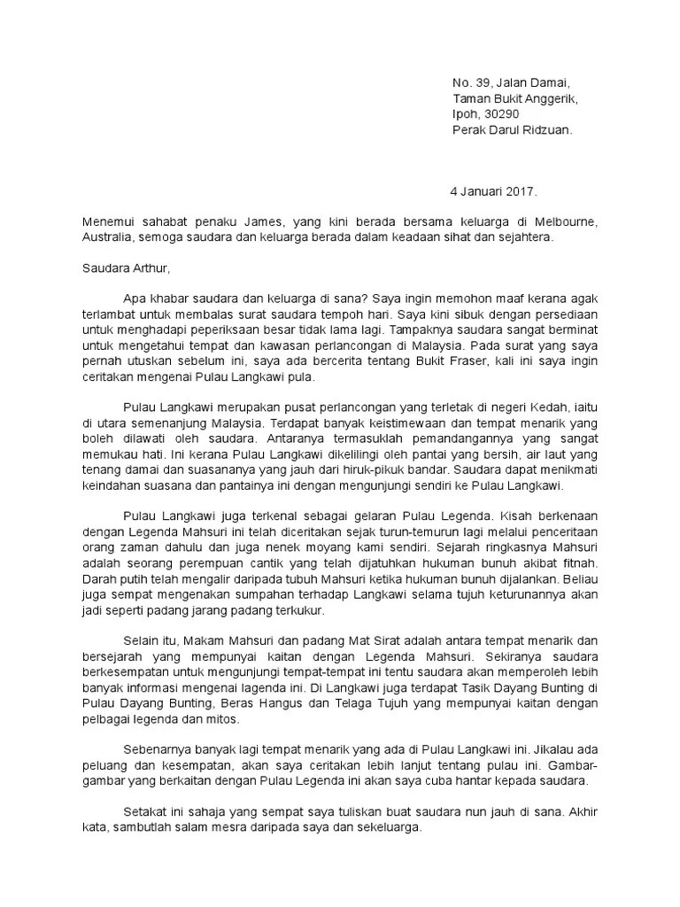 Documents similar to contoh karangan surat tidak rasmi. Contoh Surat Kiriman Tidak Rasmi Pdf