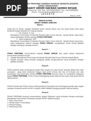 Contoh Berita Acara Serah Terima Jabatan Bendahara Kami 