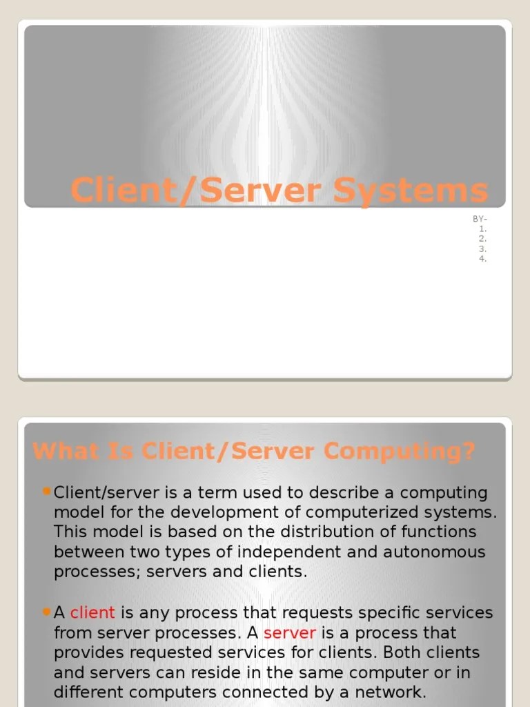 Client Server | PDF | Client–Server Model | Server (Computing)