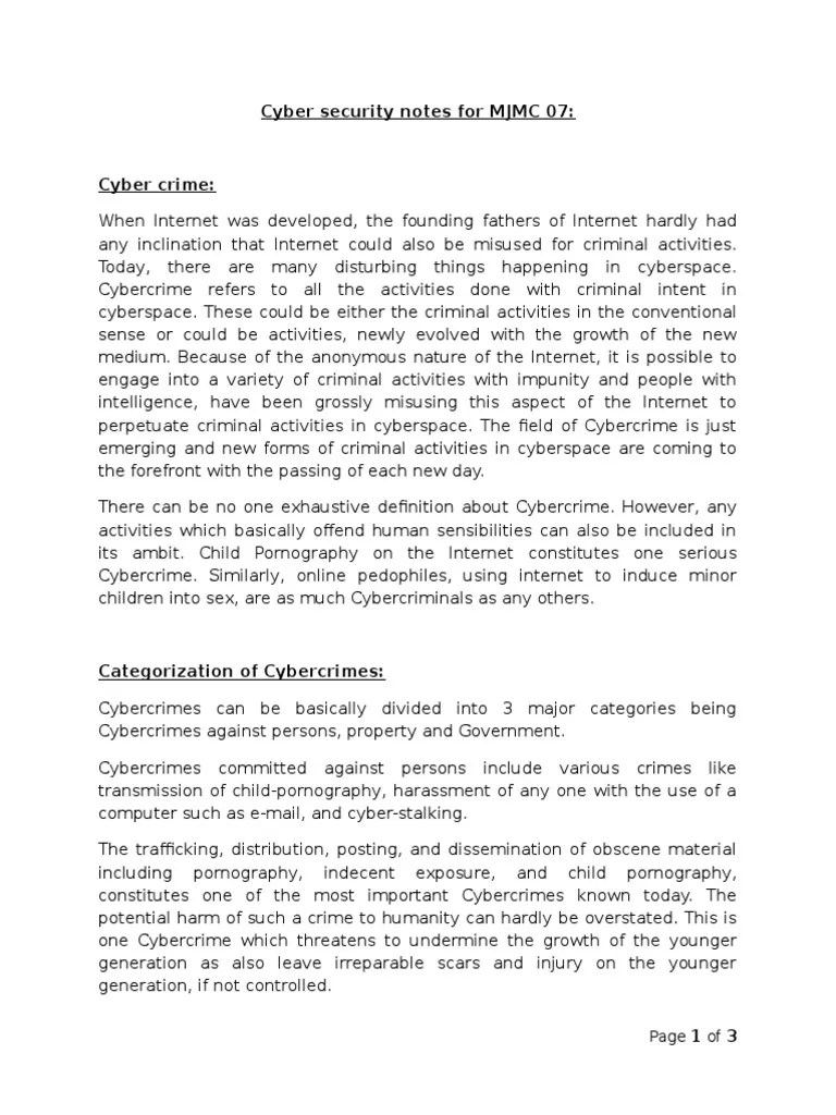 2nd Year Cyber Security Notes | PDF | Cybercrime | Child Pornography