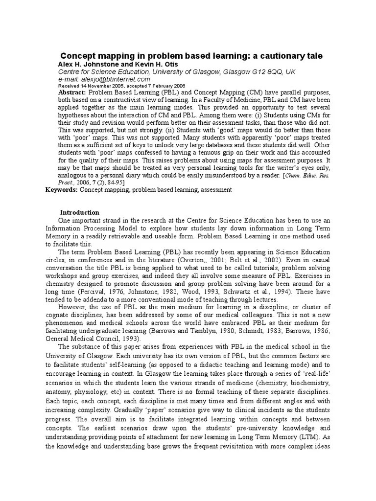 Concept Mapping In Problem Based Learning | PDF | Learning | Cognitive ...
