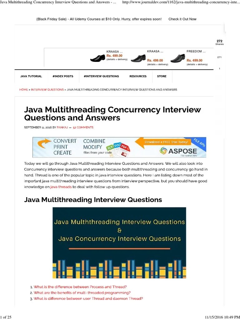 Java Multithreading Concurrency Interview Questions And Answers ...