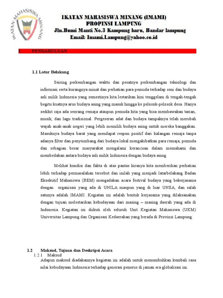 Contoh Proposal Festival Budaya – Beinyu.com