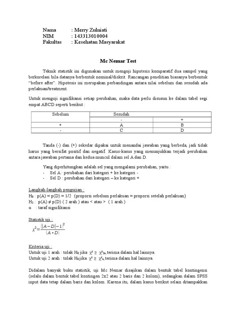 Uji MC Nemar | PDF