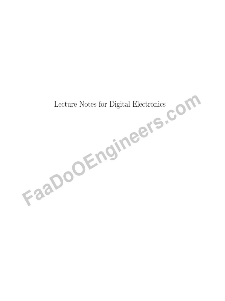 Digital Electronics Notes PDF | PDF | Analog To Digital Converter ...
