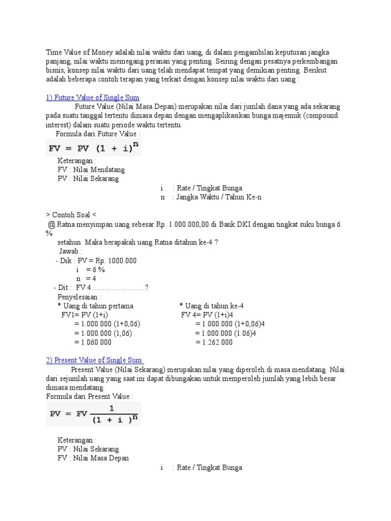 Contoh Soal Present Value Dan Future Value Cute766