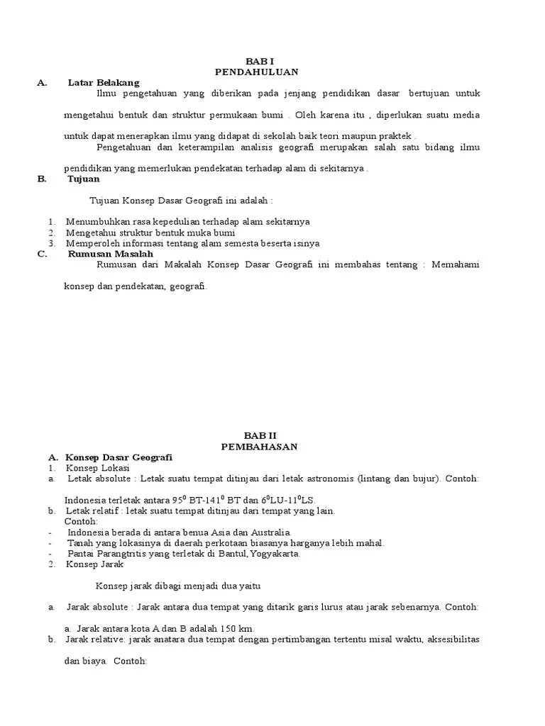 Makalah 10 Konsep Dasar Geografi | PDF