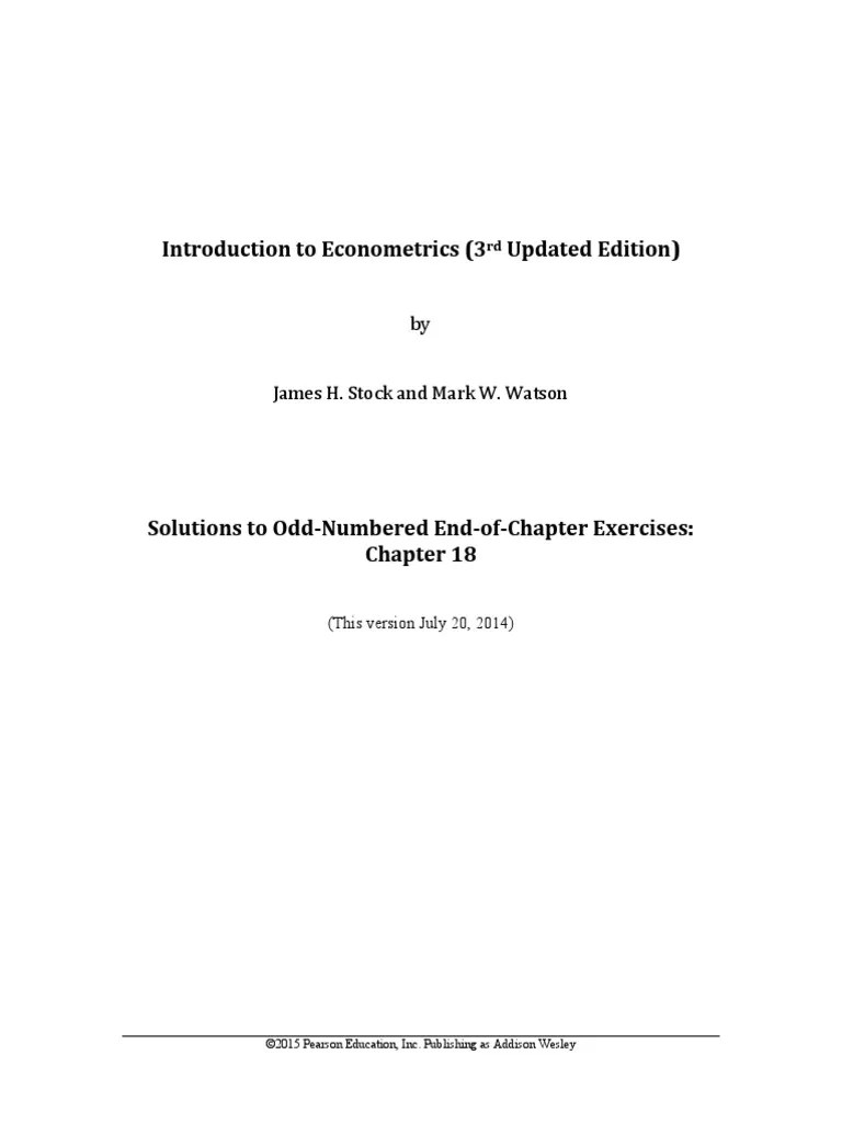 Stock Watson 3U ExerciseSolutions Chapter18 Students | PDF | F Test | Vector Autoregression