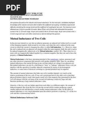 Coefficient Of Coupling Inductance Electromagnetic Induction