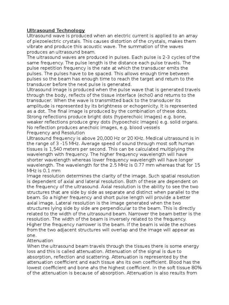 Ultrasound Basics | PDF | Medical Ultrasound | Attenuation